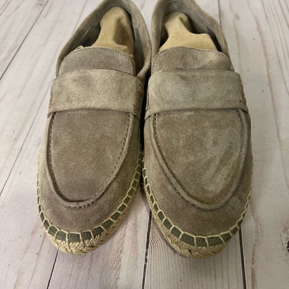 ViNCE Taupe Suede Espadrilles Shoes - Picture 2 of 8